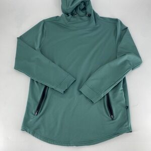 SWANNIES Mens Long Sleeve Hoodie Hooded Pullover Teal Green Size L